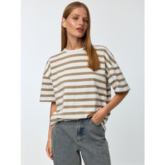 Футболка Sela Irma Oversize fit, размер M INT, зеленый графика крупная