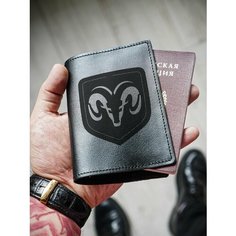 Обложка для паспорта КОЖЬЕ, черный
