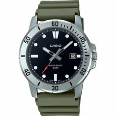 Наручные часы CASIO, зеленый, черный, серебряный
