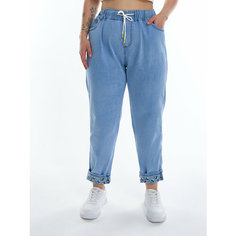 Джинсы мом Denim, размер 34, голубой, синий