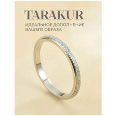 Кольцо обручальное, размер 19, ширина 2 мм, серебряный Tarakur