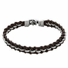 Браслет UNOde50, кожа, размер 19.5 см, коричневый