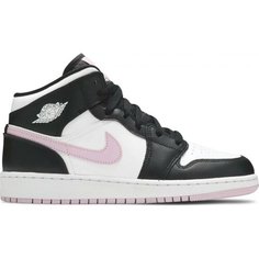 Кроссовки Jordan air jordan 1 mid white black light arctic pink (gs) (36.5 eu), размер 36,5 EU, white black light arctic pink