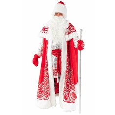 Костюм деда мороза новогодний мужской карнавальный / взрослый, дед мороз пуговка