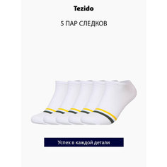 Носки Tezido, комплект, 5 пар, размер 36-40, белый/желтый/черный