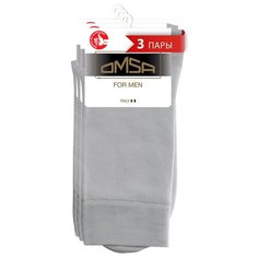 Носки Omsa, комплект, 3 пары, размер 45/47, grigio chiaro