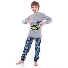 Пижама N.O.A., размер 158, серый/синий NOA