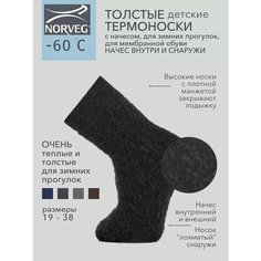 Термоноски NORVEG "-60 °C", размер 27-30, , черный
