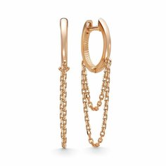 Серьги конго Sirius Jewelry, серебро, 925 проба, золочение, размер 12 мм, длина 1.2 см, , розовое золото