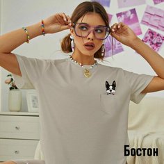 Футболка Терьер, размер 50-54 (XL), бежевый, черный Friends for Sale