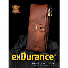Кошелек exDurance, фактура гладкая, коричневый