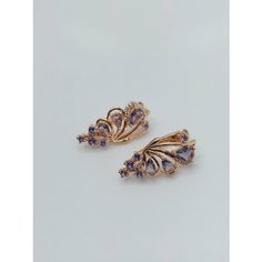 Серьги Fashion jewelry, циркон, размер 20 мм, золотистый