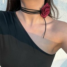 Чокер, длина 10 см, красный Нет бренда