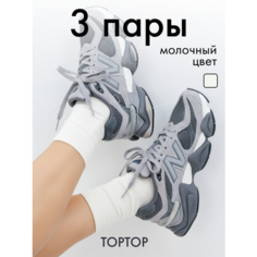 Носки TOPTOP, комплект, 3 пары, размер 36/38, молочный