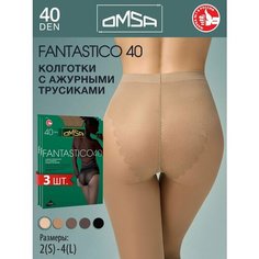 Колготки Omsa, 40 den, 3 шт., размер 4, caramello