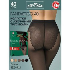 Колготки Omsa, 40 den, 3 шт., размер 3, nero