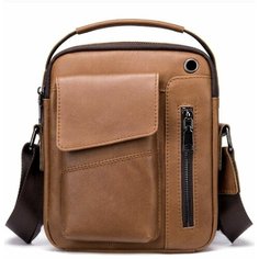 Сумка барсетка , коричневый Genuine Leather