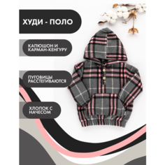 Худи Снолики, размер 68, серый/розовый