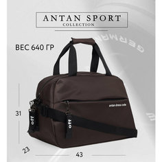 Сумка спортивная Antan, 20 л, 29х31х43 см, ручная кладь, коричневый