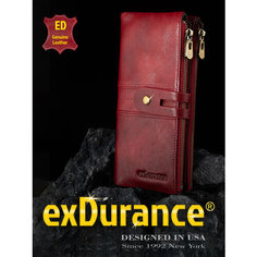 Кошелек exDurance, фактура гладкая, красный