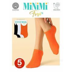 Носки MiNiMi, комплект, 5 пар, 5 уп., размер 35-38, 2Bianco/2Nero/Orange