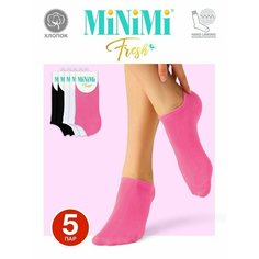 Носки MiNiMi, комплект, 5 пар, 5 уп., размер 35-38, 2Bianco/2Nero/Rosa