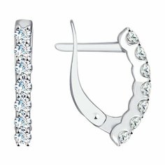 Серьги Яхонт, белое золото, 585 проба, фианит, , бесцветный