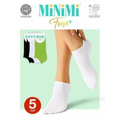 Носки MiNiMi, комплект, 5 пар, 5 уп., размер 39-41, 2Bianco/2Nero/Verde