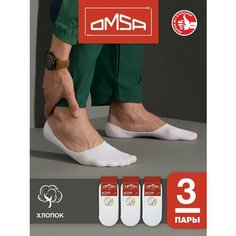 Носки Omsa, комплект, 3 пары, размер 45-47, белый