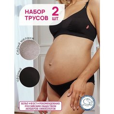 Трусы FEST, комплект из 2 шт., размер 104-110, серый меланж/черный ФЭСТ