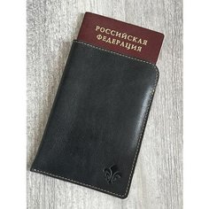 Обложка-карман для паспорта , черный Барин