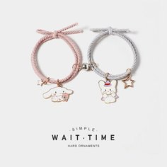 Комплект браслетов Inna Voropaeva jewelry, 2 шт., размер 14 см, диаметр 6 см, бежевый
