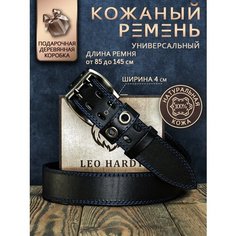 Ремень LEO HARDY, размер 95, черный/синий