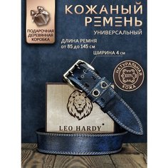 Ремень LEO HARDY, размер 105, синий/бежевый
