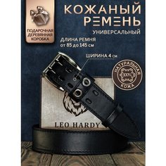 Ремень LEO HARDY, размер 125, черный/черный