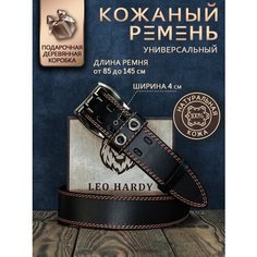 Ремень LEO HARDY, размер 115, черный/оранжевый