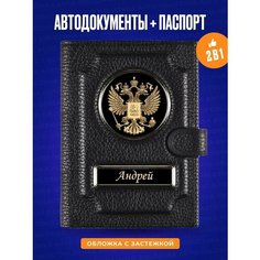 Обложка для автодокументов AUTO-OBLOZHKA, черный