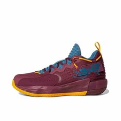 Кроссовки adidas DAME 7 EXTPLY GCA, полнота 10 (RU)/ на широкую стопу, размер 6UK (39.3EU), желтый, бордовый