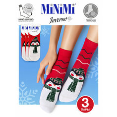 Носки MiNiMi, комплект, 3 пары, размер 0 (UNI), красный