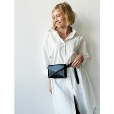 Сумка поясная SHERWD, фактура гладкая, чёрный