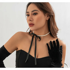Колье, жемчуг имитация, длина 110 см, белый Al Mbeauty