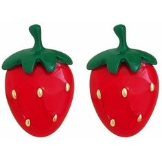 Серьги, зеленый, золотой, красный Модный Сочи