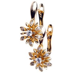 Серьги XUPING JEWELRY, фианит, золотой