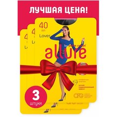 Колготки ALLURE Lover, 40 den, 3 шт., размер 3, чёрный