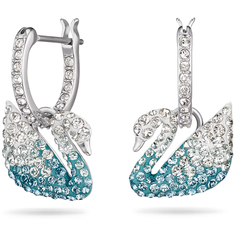 Серьги с подвесками SWAROVSKI, кристаллы Swarovski, серебряный, голубой