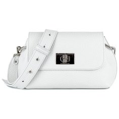 Сумка Di Gregorio, фактура зернистая, белый