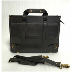 Портфель Black Buffalo Bags, фактура зернистая, черный