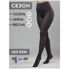 Колготки Victoria Leland Designs Microfibra, 100 den, размер 2, антрацит