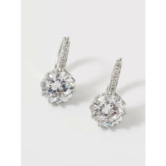Серьги Shine & Beauty, кристаллы Swarovski, размер 20 мм, серебряный