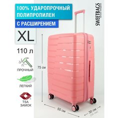 Чемодан Sweetbags, 110 л, размер XL, розовый